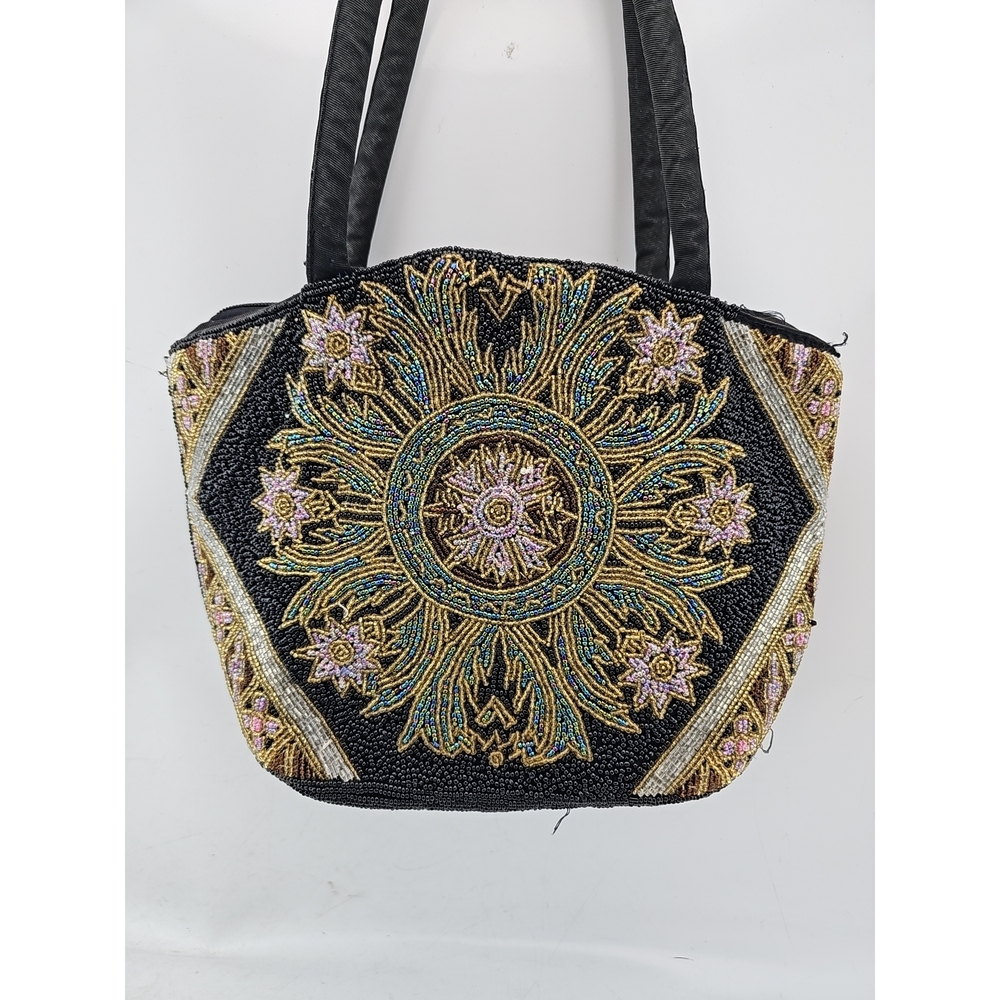 Vintage Beaded Sunburst Evening Bag